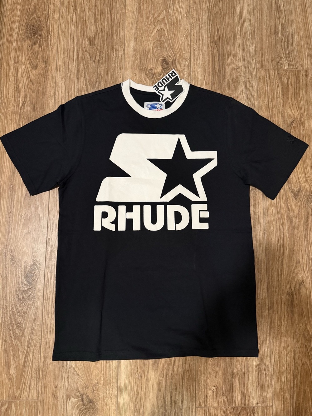 Rhude Black and White Logo Short-Sleeve Tee
